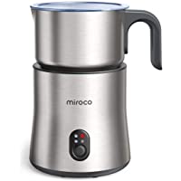 Espumador de leche eléctrico- Miroco 250-500ml Espumador de leche automático móvil 4 en 1 de acero inoxidable- espuma de…